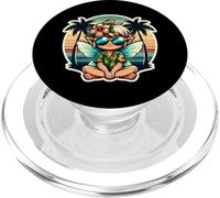 Fata tropicale vacanze estive vintage tramonto fiore PopSockets PopGrip per MagSafe