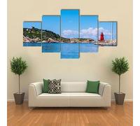 FatAco 5 Pezzi Quadri Moderni Soggiorno Isola del Giglio Italia Arte Quadro Su Tela Decorazioni Camera Da Letto Bagno Cucina Ufficio Sala Da Pranzo (senza cornice)