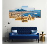 FatAco 5 Pezzi Tela Stampa Pittura Città di Napoli con il Vesuvio Modelli moderni Home Decor Wall Art per camera da letto camera d'albergo
