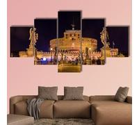 FatAco 5X Stampe e Quadri su Tela Castel Sant'Angelo Roma Stampe su Canvas Murale Tela Wall Art Home Decor Cucina Regalo di Anniversario (senza cornice)
