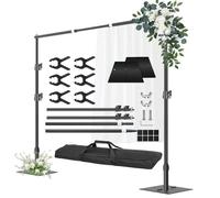 Fatazoii Supporto per fondale resistente, 3 m x 3 m, cornice regolabile per sfondo con base in metallo, tubo e kit di supporto per cabina fotografica, video, studio, decorazione, matrimoni, feste di