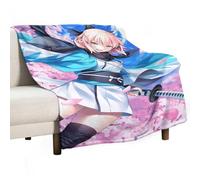 Fate Anime Poster Japanese Okita Souji Cherry Blossom-0812-denoise-denoise coperta in pile di flanella super morbida e calda, utilizzabile per tutte le stagioni, per letto, divano, 178 x 203 cm
