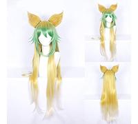 Fate Apocrypha Atalanta Parrucca Cosplay Per Le Donne 100 Cm Lungo Rettilineo Parrucca Sintetica Resistente Al Calore Dei Capelli Verde Giallo Festa In Costume
