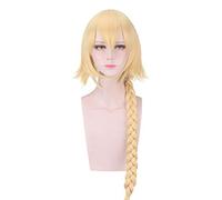 Fate Apocrypha FGO Ruler Joan of Arc 90cm Anime Cosplay Wig Synthetic Yellow Long Braiding Hair Wigs For Women