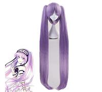 FATE FGO Euryale Stheno Parrucca viola lunga diritta spessa con due clip su coda di cavallo Anime Party Costume Parrucche Cosplay per donna KUMZ0348
