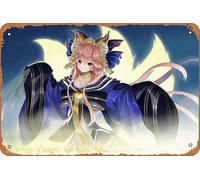 Fate/grand Order, Caster (Fate/extra), Tamamo No Mae (Fate/grand Order), serie Fate Poster a tema anime, decorazione artistica da parete in metallo, stile retrò, 20,3 x 30,5 cm
