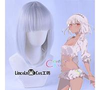 Fate Grand Order FGO Sabre Attila Etzel Short Sliver Bob Lisci Capelli sintetici Resistente al calore Cosplay Halloween + Cappellino parrucca gratuito