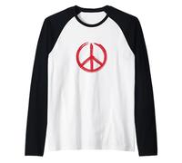 Fate la Pace Non la Guerra - Segno di Pace Maglia con Maniche Raglan