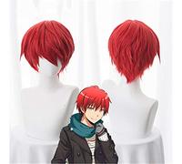 Fate/stay Night Emiya Shirou parrucca cosplay corta soffice a strati rosso arancione capelli sintetici parrucche di costume di carnevale di Halloween KUZW028