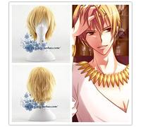 Fate/Stay Night Zero Gilgamesh Parrucca corta dorata Cosplay capelli Halloween Parrucche Cosplay + Cappello parrucca