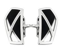 FATECIM Pedali per moto con mini pedane per moto, con adattatori maschio regolabili, antiscivolo, universali, per Harley Davidson, Dyna, Suzuki, Yamaha, Triumph (cromati)