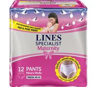 LINES SPECIALIST MATERNITY MUTANDINA ASSORBENTE PER PERDITE POST PARTO MISURA MEDIUM 12 PEZZI