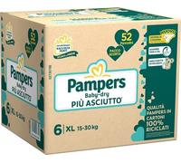 Fater PAMPERS BABY DRY QUADRI PANNOLINO DOWNCOUNT XL 52 PEZZI