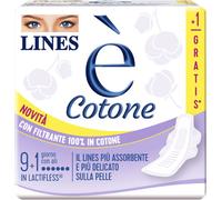 Lines Assorbenti E' Cotone con ali, assorbente esterno, 10 pezzi
