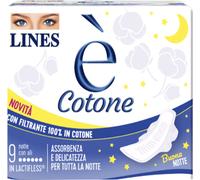 Lines Assorbenti esterni E' Cotone con ali Notte - 9 pezzi