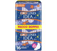 fater spa Lines Idea Ultra Notte Assorbenti Con Ali Pacco Doppio 16 Pezzi