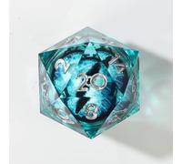 FateStone Dragon Eye - Set di 7 dadi poliedrici in resina, con bordi affilati, per giochi di ruolo da tavolo come Dungeons and Dragons, con confezione regalo, dadi da d&d e confezione premium (blu