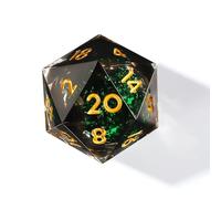 FATESTONE Sharp - Dadi in resina fatti a mano, 7 pezzi, dadi di D&D, con confezione regalo, con custodia regalo, per giochi di dungeon e draghi (verde-A)