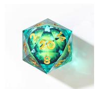 FATESTONE Sharp - Dadi in resina fatti a mano, 7 pezzi, dadi di D&D, con confezione regalo, con custodia regalo, per giochi di dungeon e draghi (verde)