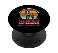 Father And Son Heroes Proud Firefighter Dad Fathers Day PopSockets PopGrip Adesivo