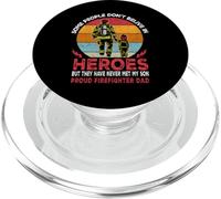 Father And Son Heroes Proud Firefighter Dad Fathers Day PopSockets PopGrip per MagSafe