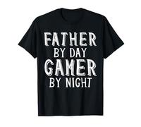 Father By Day Gamer By Night Geek Nerd Gaming Dad Gamers Maglietta