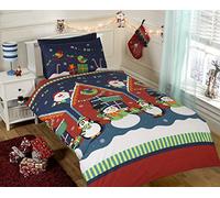 Natale Copripiumino Set Pupazzo di Neve Babbo Renna Emoticons Letto - Kids
