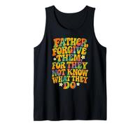 Father Forgive Them Retro Christian Bible Verse Citazione Canotta