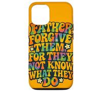 Father Forgive Them Retro Christian Bible Verse Citazione Custodia per iPhone 12/12 Pro