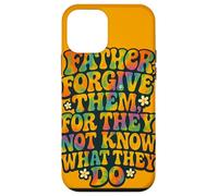 Father Forgive Them Retro Christian Bible Verse Citazione Custodia per iPhone 12 mini