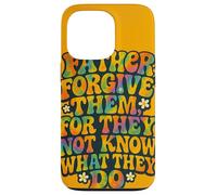Father Forgive Them Retro Christian Bible Verse Citazione Custodia per iPhone 13 Pro