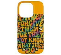 Father Forgive Them Retro Christian Bible Verse Citazione Custodia per iPhone 14 Pro