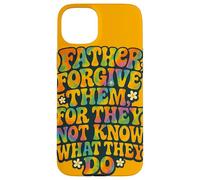 Father Forgive Them Retro Christian Bible Verse Citazione Custodia per iPhone 15 Plus