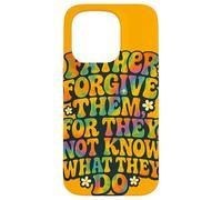 Father Forgive Them Retro Christian Bible Verse Citazione Custodia per iPhone 15 Pro