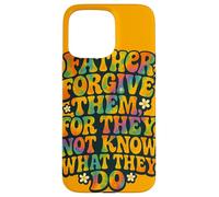 Father Forgive Them Retro Christian Bible Verse Citazione Custodia per iPhone 15 Pro Max
