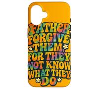 Father Forgive Them Retro Christian Bible Verse Citazione Custodia per iPhone 16