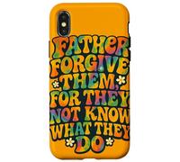 Father Forgive Them Retro Christian Bible Verse Citazione Custodia per iPhone X/XS