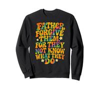 Father Forgive Them Retro Christian Bible Verse Citazione Felpa