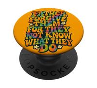 Father Forgive Them Retro Christian Bible Verse Citazione PopSockets PopGrip Adesivo