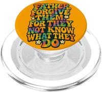 Father Forgive Them Retro Christian Bible Verse Citazione PopSockets PopGrip per MagSafe