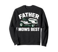 Father Mows Best Funny Riding Mower Retro Mowing Dad Graphic Felpa