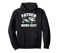 Father Mows Best Funny Riding Mower Retro Mowing Dad Graphic Felpa con Cappuccio