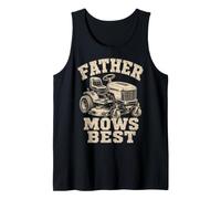 Father Mows Best Riding Lawn Mower Dad Yard Care Tractor Canotta