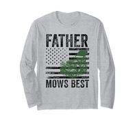 Father Mows, il miglior tosaerba divertente, giardiniere, papà che taglia il prato Maglia a Manica