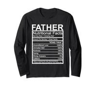 Father Nutritional Facts for Daddy Funny Fathers Day Maglia a Manica