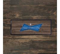 Fathers Day Blue Label Effetto Legno Bar Runner Tappeto Per Bar L&S Prints