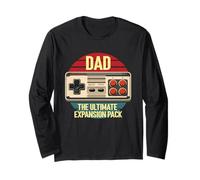 Fathers Day Dad The Ultimate Expansion Pack Gamer per Uomini Maglia a Manica