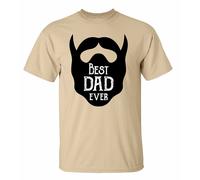 Father's Day Giorno Best Dad Ever Barba Adulto T-Shirt Manica Corta