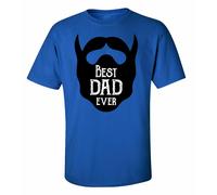 Father's Day Giorno Best Dad Ever Barba Adulto T-Shirt Manica Corta