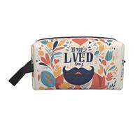 Fathers Day Love Dad 1 borsa per il trucco con stampa, borsa portatile da viaggio per trucco, organizer per articoli da toeletta, grande borsa per il trucco per le donne